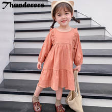 Thunderers/весенне-осеннее детское платье принцессы для девочек; милое платье с длинными рукавами для девочек; Модная хлопковая одежда для малышей 2024 - купить недорого
