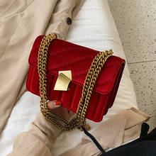 Бархатная сумка на плечо для женщин, модная Свадебная вечерняя сумочка, элегантная женская маленькая сумка-мессенджер с металлической цепочкой, ZD2004 2024 - купить недорого