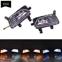 2Pcs Auto DRL 12V Front Bumper LED Daytime Running Light Yellow Turn Signal Fog Lamp Waterproof For VW Polo 2018 2019 2024 - buy cheap