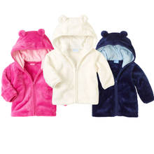Осенне-зимняя куртка с капюшоном и ушками для малышей, теплые пальто для новорожденных, верхняя одежда детская одежда для мальчиков и девочек, куртки для детей возрастом от 3 до 24 месяцев 2024 - купить недорого