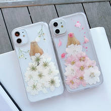 Transparent Phone Case For iPhone 12 Mini 11 13 pro X XS XR XS Max 6 6S 7 8 Plus phone Case Dried flower Cover Coque 2024 - buy cheap