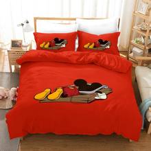 Amazing Red Mickey Mouse Bedding Set Twin Size Wedding Couple Quilt Duvet Covers for Kids Adult Bedroom Decor Queen King 3 pcs 2024 - buy cheap