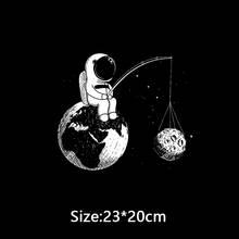 Cute Astronaut Iron on Transfers For Children Clothing Patch Thermo Heat Transfer Applique Ironing Patches Stripes For Clothes 2024 - buy cheap