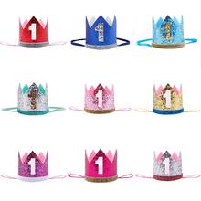 Cute Birthday Party Decor Cap Crown Princess Headband Elastic Haarband Baby Clothes Hair Accessory Baby Girl Headband 1 -3 Years 2024 - buy cheap