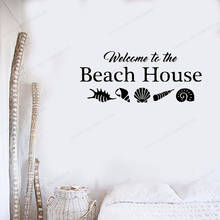 Bienvenido a la casa de playa, pegatina decorativa para pared, decoración del hogar para habitaciones de niños, accesorios de decoración, calcomanía MuralsHJ212 2024 - compra barato