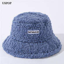 USPOP Winter Bucket Hats Women  Solid Color Lamb Wool Bucket Hat  Thick Warm Teddy Cashmere Warm Panama  Hats 2024 - buy cheap