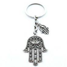 Newest Death Eye Hamsa Palm Fatima Hand Keychain Fatima Evil Eye Keyring Pendant Fashion Jewelry Key Chains Gift Bijoux 2024 - buy cheap