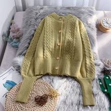 Женский хлопковый свитер, Повседневный Кардиган в стиле ретро, весна-осень 2021 2024 - купить недорого