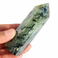 MOKAGY-varitas de piedras preciosas de Reiki, punto de torre de cristal de Prehnita verde curativo, 80MM-90MM, para regalo, 1 ud. 2024 - compra barato