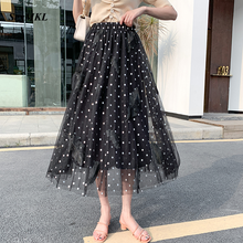 Verão casual saias plissadas das mulheres 2021 nova moda elástica de cintura alta saia longa coreano branco preto a linha férias saia rosa 2024 - compre barato
