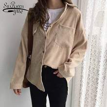 2019 Spring and Autumn Loose Shirts Solid Blouse Long Sleeve Clothing Korean Styles Women Corduroy Blouses Women Tops    6529 50 2024 - buy cheap