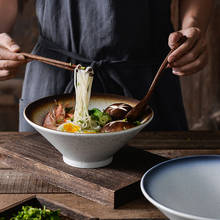Tigela de macarrão do chapéu de bambu japonês, utensílios de mesa cerâmicos da trombeta, criatividade da salada da sopa e tigela do ramen de 8 polegadas 2024 - compre barato