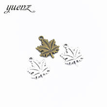 YuenZ-Colgante con forma de hoja de árbol para mujer, collar de aleación de metal de color plata antigua, fabricación de joyería artesanal, accesorios artesanales Q342, 10 Uds. 2024 - compra barato
