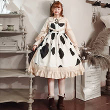 Japanese sweet lolita dress vintage peter pan collar cross bandage fake two pieces victorian dress kawaii girl gothic lolita op 2024 - buy cheap