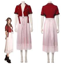 Final Fantasy VII Remakes Aerith Gainsborough Cosplay Costume Pink Dress Halloween Carnival Costumes 2024 - buy cheap