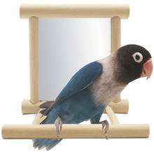1 шт., подставка для попугаев Dorakitten, креативная деревянная подставка для птиц, попугай, окунь с зеркалом, интерактивные игрушки для птиц, товары для домашних животных 2024 - купить недорого