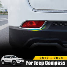 For Jeep Compass 2017 2018 2019 2020 ABS Chrome Rear Reflector Fog Light Lamp Cover Sticker Decoration Trim Accessories 2024 - buy cheap