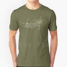 Chinook T Shirt Print For Men Cotton New Cool Tee Chinook Helicopter Technical Cutaway Army Air Force Pilot Aviation Flying 2024 - buy cheap