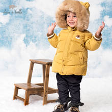 Dbmnote25 jaqueta infantil 90% de pato branco, casaco com capuz de desenho animado para crianças, inverno bebê 2024 - compre barato