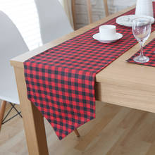 Plaid Table Runner  white and black grid table runners 30*220cm 30*180cm Cotton&Linen Home Hotel Runner table chemin de table 2024 - buy cheap