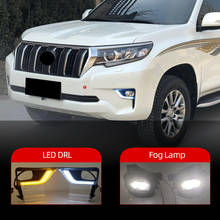 1Pair For Toyota Land Cruiser Prado 2018 2019 2020 LED Car Daytime Running Light DRL Fog Lamp Assembly Cover Turn Signal 2024 - buy cheap