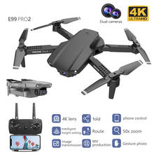 E99 pro2 rc mini drone 4k 1080p 720p câmera dupla wifi fpv fotografia aérea helicóptero dobrável quadcopter dron brinquedos 2024 - compre barato