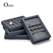 OIRLV-estuche de joyería, caja organizadora de collar y anillo de cuero, soporte de exhibición de pendientes, estuche de almacenamiento de joyas, caja grande 2024 - compra barato