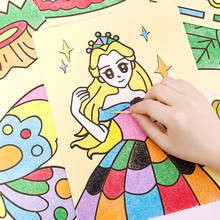 Творческая самодельная картина из песка, детские игрушки, детские ремесла, цветные песочные картины, бумага для рисования, обучающие игрушки 2024 - купить недорого
