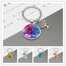 Fashion Retro Life Tree Glass Pendant DIY Glamour Metal Keychain Jewelry Wholesale 2024 - buy cheap