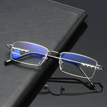Elbru-gafas de lectura ultraligeras para hombre y mujer, lentes de lectura de Metal con medio Marco, Anti luz azul, marco de acero inoxidable con cable, HD, Unisex + 1,0 a + 4,0 2024 - compra barato