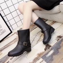 Women Boots Brand Design Boots Rain Boot Shoes Woman Solid Rubber Waterproof Flats Fashion Shoes 2019 New 2024 - buy cheap