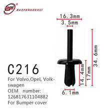 Pull Pin Plug Car Fastener Positioner 126817631104882 For Volvo,Opel,Volkswagen Bumper Cover Clip