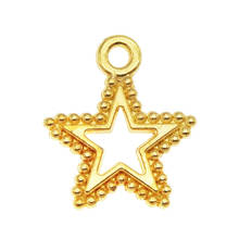 Julie Wang 20PCS Small Star Charms Gold Color Hollow Pentagram Pendant Bracelet Alloy Jewelry Making Accessory 17*15mm 2024 - buy cheap