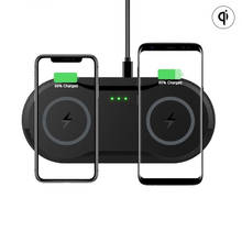 Cargador inalámbrico Qi de doble asiento 2 en 1, 10W, para Samsung S10, S9, S8, IPhone 11 Pro, XS, Max, XR, 8 Plus 2024 - compra barato