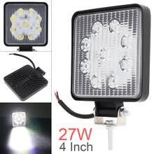 Luz LED de trabajo cuadrada impermeable para motocicleta, Tractor, barco, todoterreno, SUV, ATV, 4 pulgadas, 12V/24V, 1800LM, 27W 2024 - compra barato