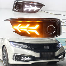 Luces de circulación diurna LED para coche, luces diurna para Honda Civic Sedan 2019 2020, intermitente amarillo dinámico, lámparas diurnas DRL automáticas 2024 - compra barato