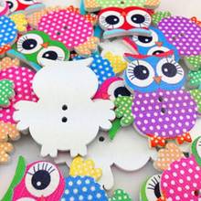 10 Pcs Mixed Owl Pattern Wooden Buttons Sewing Scrapbook Craft DIY Decor Tool 2024 - buy cheap