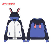 Vevefhuang moletom feminino da moda, japonês fofo, de rua, harajuku, kawaii, raposa, com capuz, sakura, bordado plus veludo 2024 - compre barato