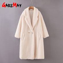 Women Solid Oversized Teddy Coat Wool Cashmere Lapel Long Thick Autumn Winter Warm Woolen Fluffy Fake Fur Jacket Female Overcoat 2024 - buy cheap