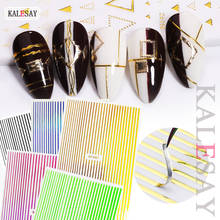 Gold 3D Nail Sticker Lines Strip 12  Color Self Adhesive Nail Art Transfer Stickers Decals Manicure Design Nails Art Stickers 2024 - buy cheap
