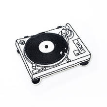 Record player Size:5.0x7.0cm Cloth Iron On Patch Badge Embroidered Badges Abstract Kids Patches For Clothes Stickers 0055 2024 - buy cheap