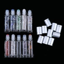 10Pcs 10ml Glass Crystal Stone Essential Oils Massage Roller Bottles Empty Refillable Roll On Perfume/Aromatherapy - Stone 2024 - buy cheap