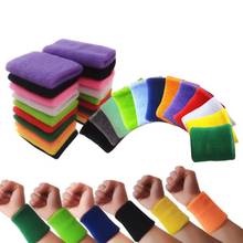 1PCS Colorful Cotton Unisex Sport Sweatband Wristband Wrist Protector Running Badminton Basketball Brace Terry Cloth Sweat Band 2024 - buy cheap