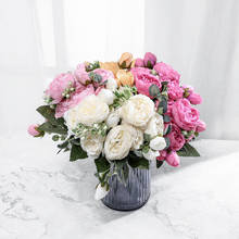 30cm seda peônia flores artificiais bouquet 5 cabeça grande e 4 bud barato falso rosa flores para festa de casamento em casa decoração 2024 - compre barato