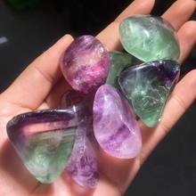 MOKAGY Natural Mineral Polished Rainbow Fluorite Tumbled Stones Healing Energy Quartz 100g-1000g 2024 - buy cheap