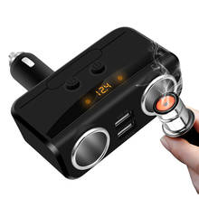 Dual USB Port 2 Way Car Cigarette Lighter Socket Splitter Charger DC 12~24V 3.1A with voltage display For Phone DVR GPS 2024 - buy cheap