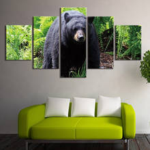 Arte de pared Modular en lienzo, impresiones en HD, carteles, decoración del hogar, imágenes, pinturas artísticas de oso, marco de 5 piezas 2024 - compra barato