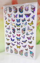 Новые 3D наклейки для дизайна ногтей, красочные бабочки, фольгированные наклейки, клейкие красивые летние украшения для ногтей, аксессуары для маникюра 2024 - купить недорого