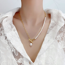 2021 New Fashion Baroque Pearl Chain Necklace Women Collar Wedding Punk Toggle Clasp Circle Lariat Bead Choker Necklaces Jewelry 2024 - buy cheap