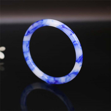 Brazalete de Jade blanco y azul Natural para hombre y mujer, pulsera China auténtica tallada a mano, accesorios de joyería, amuleto de moda, regalo de la suerte 2024 - compra barato